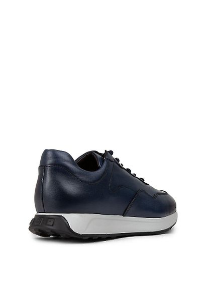 Deery Navy Blue Genuine Leather Men's Sneakers