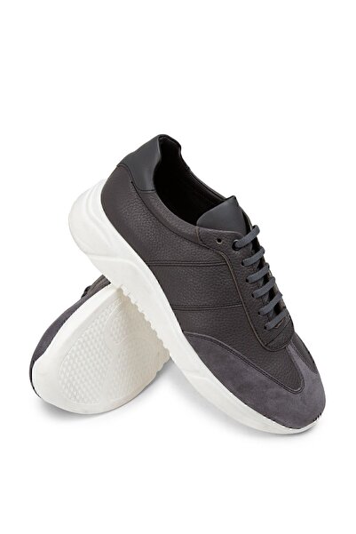 Deery Справжні шкіряні сірі чоловічі кросівки