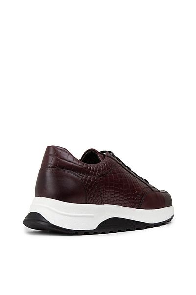 Deery Genuine Leather Claret Red Men's Sneaker Shoes