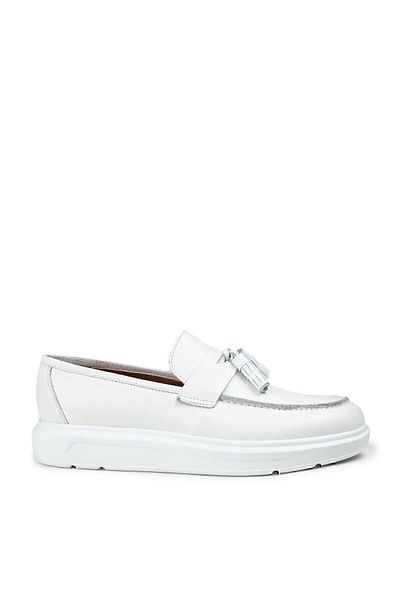 Deery Ανδρικά παπούτσια Loafer Comfort από Γνήσιο Δερμάτινο Λευκό