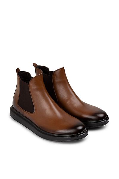 Deery Genuine Leather Tan Color Men's Chelsea Boots