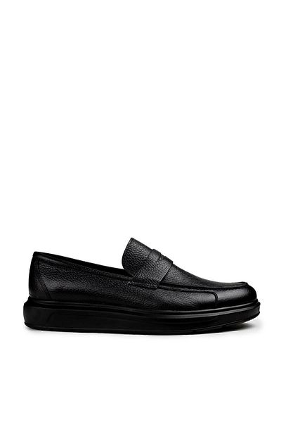 Deery Ανδρικά μαύρα παπούτσια Loafer από γνήσιο δέρμα