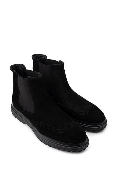 Deery Genuine Suede Black Men's Chelsea Boots