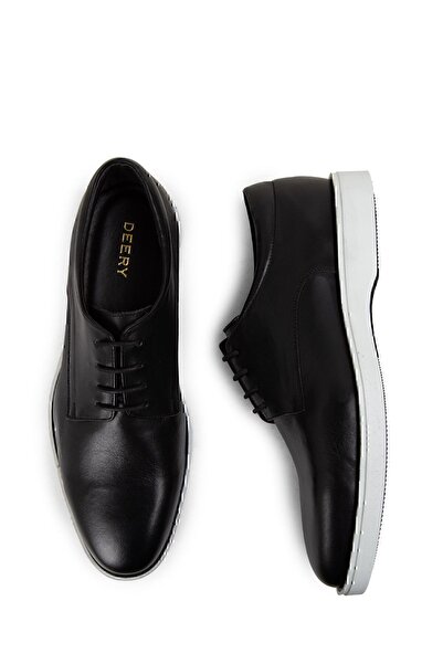 Deery Black Genuine Leather Men's Casual Shoes