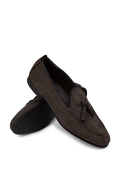 Deery Hakiki Nubuk Füme Erkek Loafer Ayakkabı