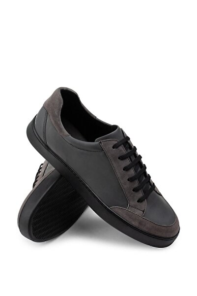 Deery Hakiki Deri Gri Sneaker Erkek Ayakkabı