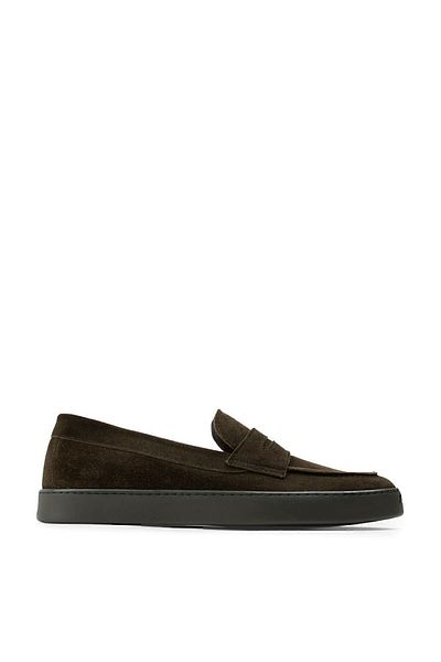 Deery Γνήσια ανδρικά παπούτσια Suede Khaki Loafer
