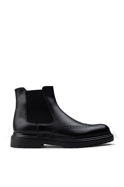 Deery Genuine Leather Black Men's Chelsea Boots