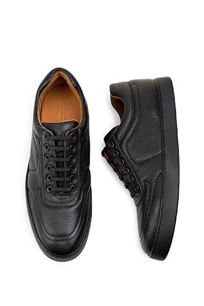 Deery Γνήσιο δέρμα Μαύρα Ανδρικά Παπούτσια Sneaker