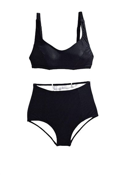 TooHot Set bikini negru cu talie înaltă pentru damă