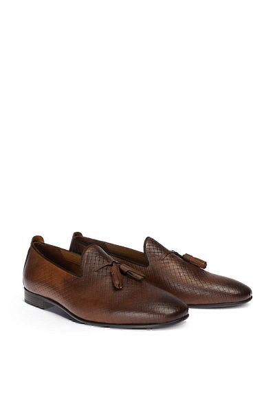 Deery Ανδρικό καφέ Loafer από γνήσιο δέρμα