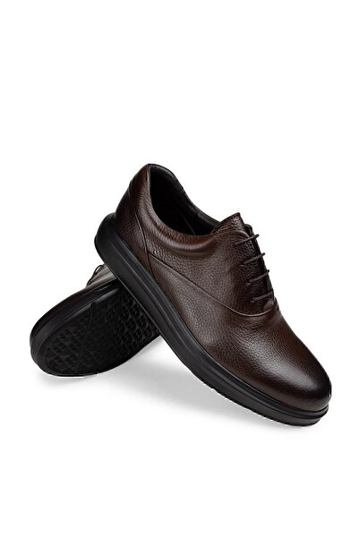 Deery Ανδρικά παπούτσια casual από γνήσιο δέρμα καφέ