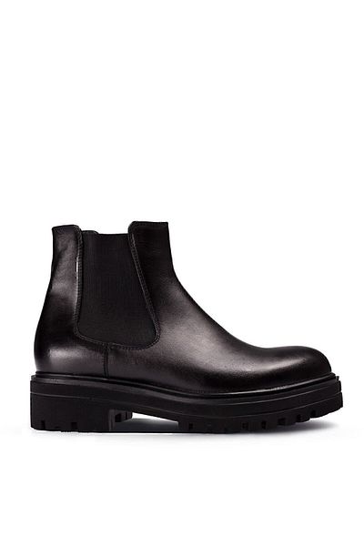 Deery Genuine Leather Black Chelsea Women's Boots