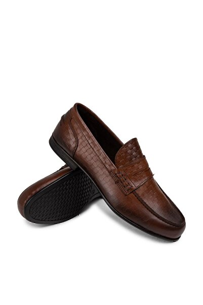 Deery Hakiki Deri Taba Rengi Erkek Loafer Ayakkabı