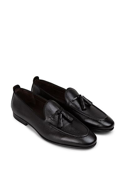 Deery Ανδρικό Loafer από γνήσιο δέρμα μαύρο φούντα