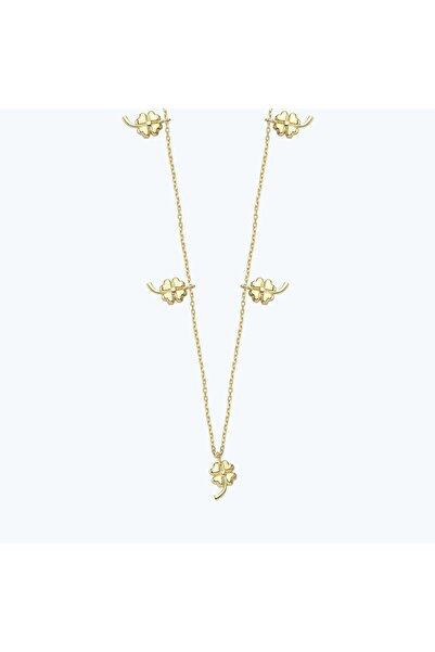 Altınbaş Altın Zincir Yonca Kolye