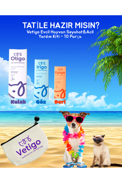 Vetigo Acil Yardım & Seyahat Kiti – Kedi & Köpek İlk Müdahale Seti - Kulak, G...
