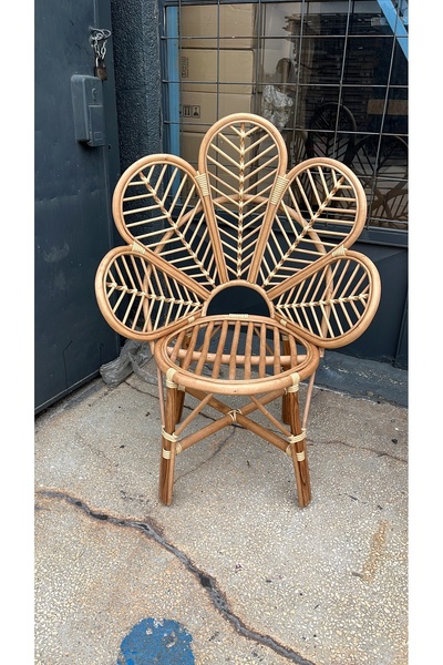 Store Bambu Papatya Çiçek Sandalye Minderli