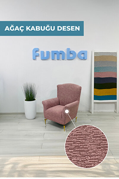 FUMBA HOME Tekli Berjer Jakarlı Lastikli Koltuk Örtüsü