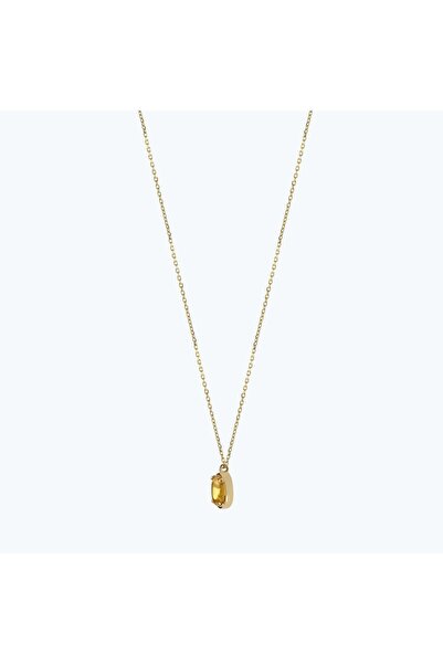 Altınbaş Besties Sarı Taşlı Oval Kolye