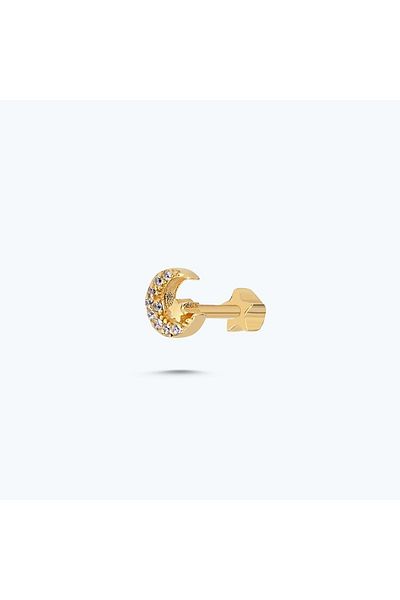 Altınbaş Gold Tragus Moon Star Piercing