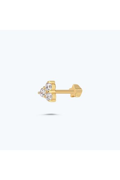 Altınbaş Gold Tragus Piercing with Stone