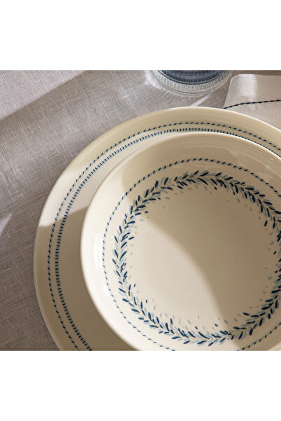 Chakra Pelion Çukur Tabak 18 Cm Mavi/Beyaz