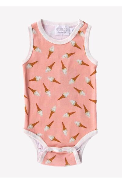 Ozmoz By Mukadder Özden Baby Girl Organic Sleeveless Pink Bodysuit