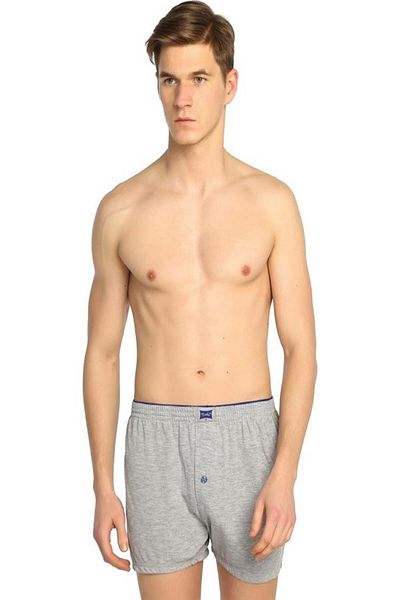 Tutku Pánský šedý boxer s knoflíky z česané bavlny