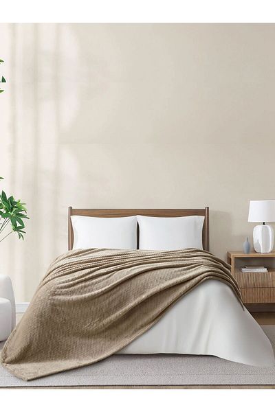 Donetella Single Size Fleece Blanket 170x210 cm, Floral Texture Soft & Cozy, 350 GSM for Bed & Sofa