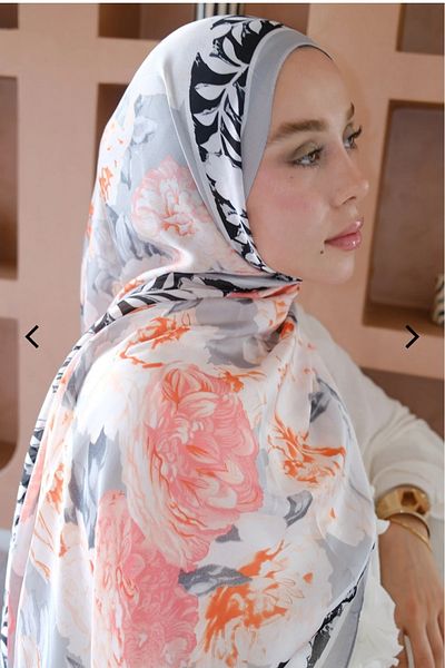 Gogoey Floral pattern voile silk shawl diorel