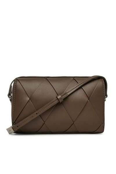 Calvin Klein Brown Woven Camera Crossover Bag