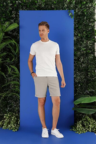 Efor Erkek 033 Slim Fit Gri Bermuda