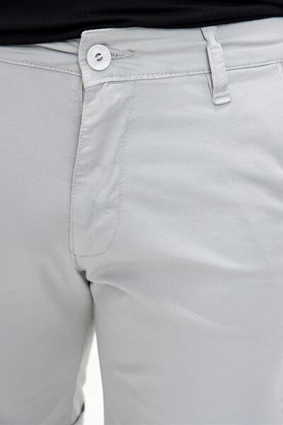 Efor 029 Slim Fit Açık Gri Bermuda