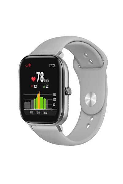 KRETON Amazfit GTS-GTS2-GTS2E-GTS3-GTS4-GTS4 Mini Uyumlu GRİ Kordon Yumuşak Dokulu Silikon Kayış