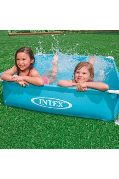Intex Mini Square Frame Pool for Kids, Size 30x120x120 cm, for Ages 3 and Up