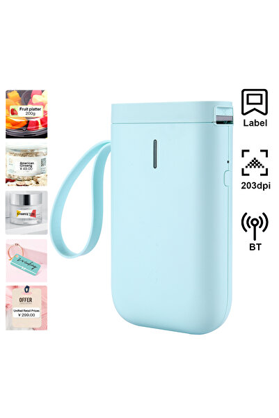 Generic Portable Wireless Handheld Thermal Label Marker Printer Light Blue