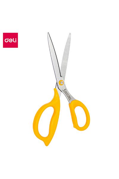 Deli Arc Blade Ergonomic Handle Stainless Steel Scissors Assorted Color 210mm