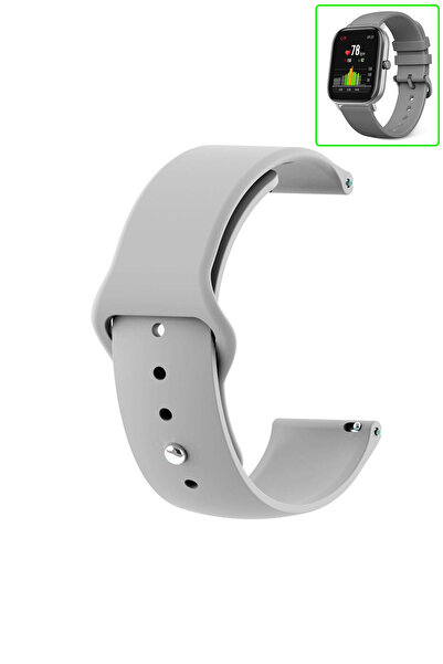 KRETON Amazfit GTS-GTS2-GTS2E-GTS3-GTS4-GTS4 Mini Uyumlu GRİ Kordon Yumuşak Dokulu Silikon Kayış