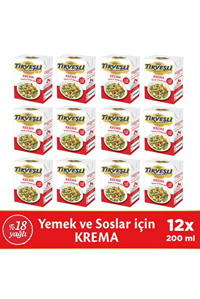 Tikveşli Tikveşli %18 Yağlı Krema 12X200 ML