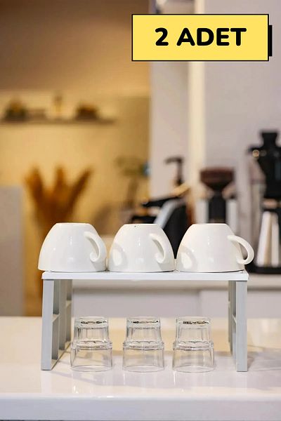 Myend 2 τμχ Great Closet Organizer - Μεταλλικό ράφι, ράφι ποτηριών και ράφι οργάνωσης