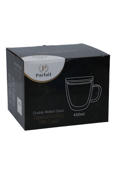 Parfait Double Wall Capuccino Mug with Cover