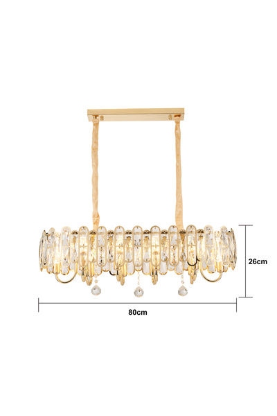 Apliqa Tortes 80'Lik Gold Kristal Taşlı Avize