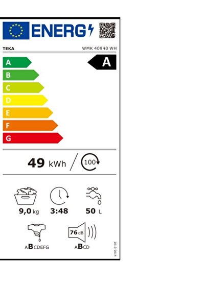 Teka WMK 40940EU WH SOLO ÇAMAŞIR MAKİNESİ 9 KG
