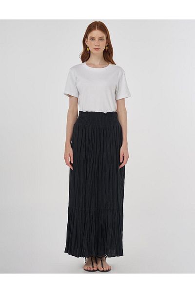 KYR Βαμβακερή φούστα Gipe Stitched Μαύρη