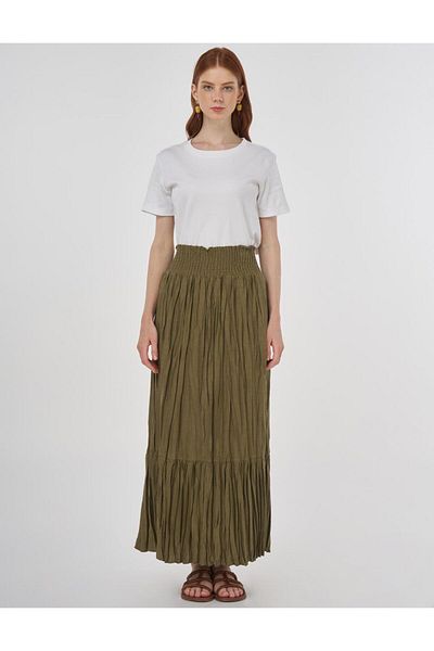 KYR Βαμβακερή φούστα Gipe Stitched Khaki