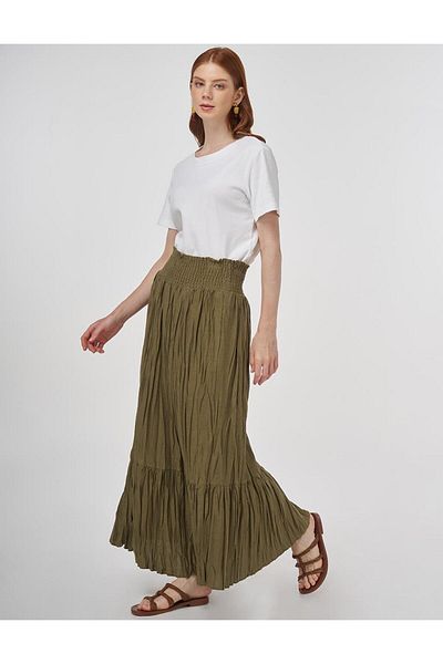 KYR Βαμβακερή φούστα Gipe Stitched Khaki