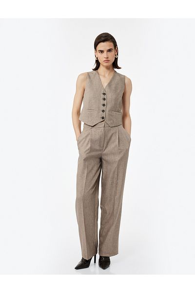Koton Regular Fit Sleeveless V Neck Blazer Vest