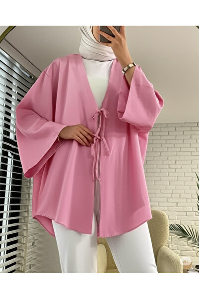 lillia kids Oversize Kimono Jacket with Tie Front