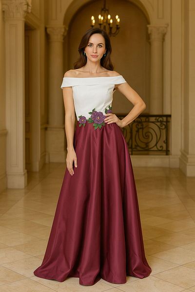 Neva Style Βραδινό φόρεμα Plum Satin Bulava 4449mu